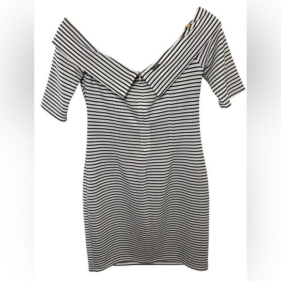 Guess Black and White Striped Mini Dress - L NWT - Picture 4 of 8